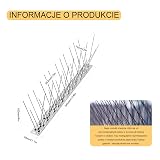OFFO Kolce przeciw ptakom z podstawą ze stali nierdzewnej, kolce gołębie dla dachów i okien, system odstraszania kruków, małych ptaków, pokrycie 5,8 m
