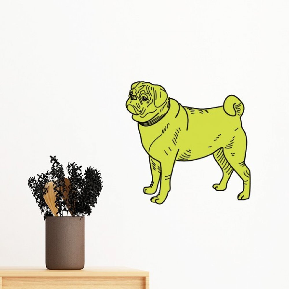 Sticker mural chien jaune pour décorer une chambre d'enfant avec humour