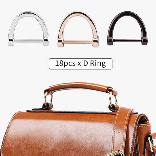 Miniatura 3 de Fawcotu 18 anillos en D con forma de herradura con 2 destornilladores desmontables anillos en D atornillables con grillete de herradura