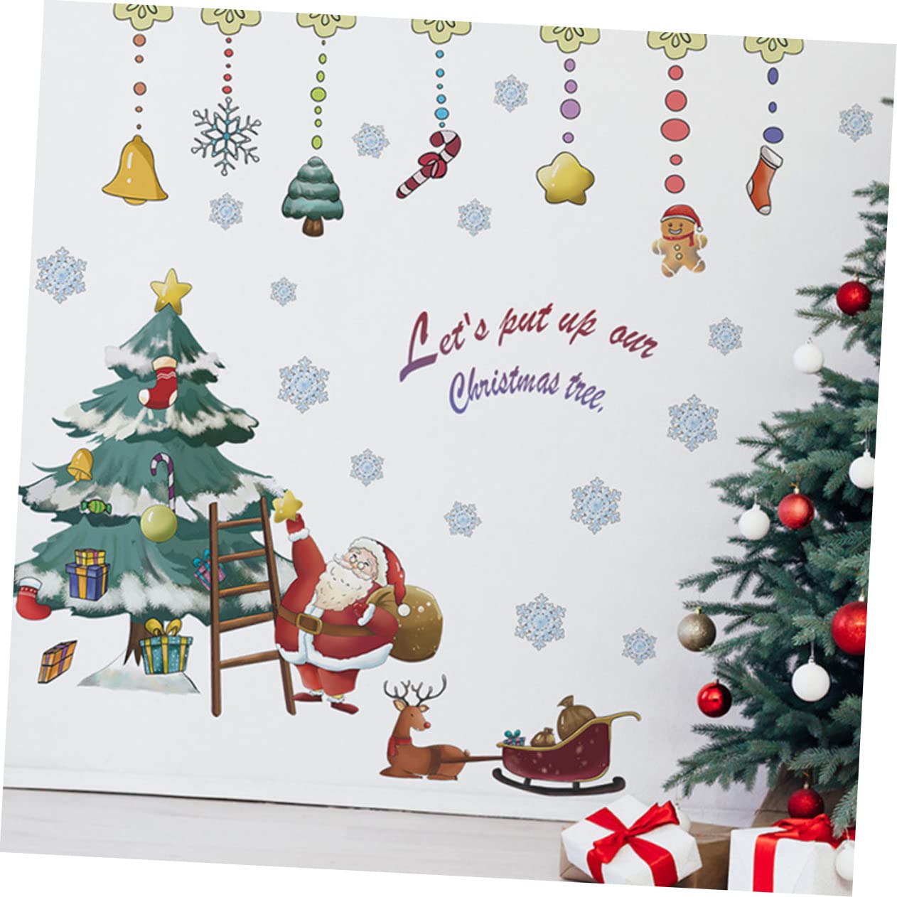 HOMSFOU 8piezas Pegatinas De Ventana Para Navidad Decorativas y Reutilizables Para Ventanas Espejos y Puertas De Para Fiestas y Celebraciones