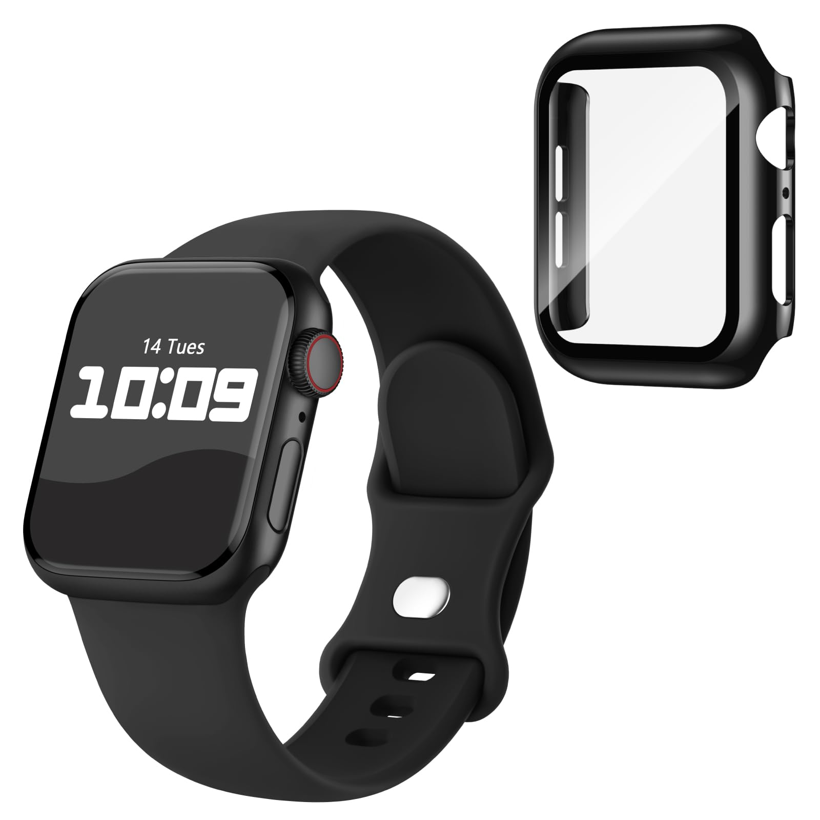 Adorique 3-in-1 Compatible for Apple Watch Band 40mm 41mm 42mm 44mm 45mm 46mm, Soft Silicone Sport Strap for iWatch Series SE 10 9 8 7 6 5 4 3