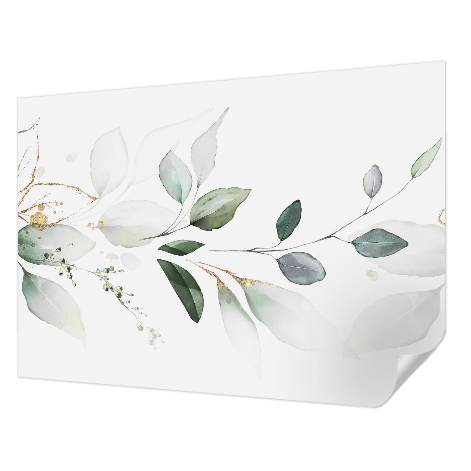 Papier peint adhésif haut de gamme 208x146 cm au motif panoramique de feuilles vertes chic