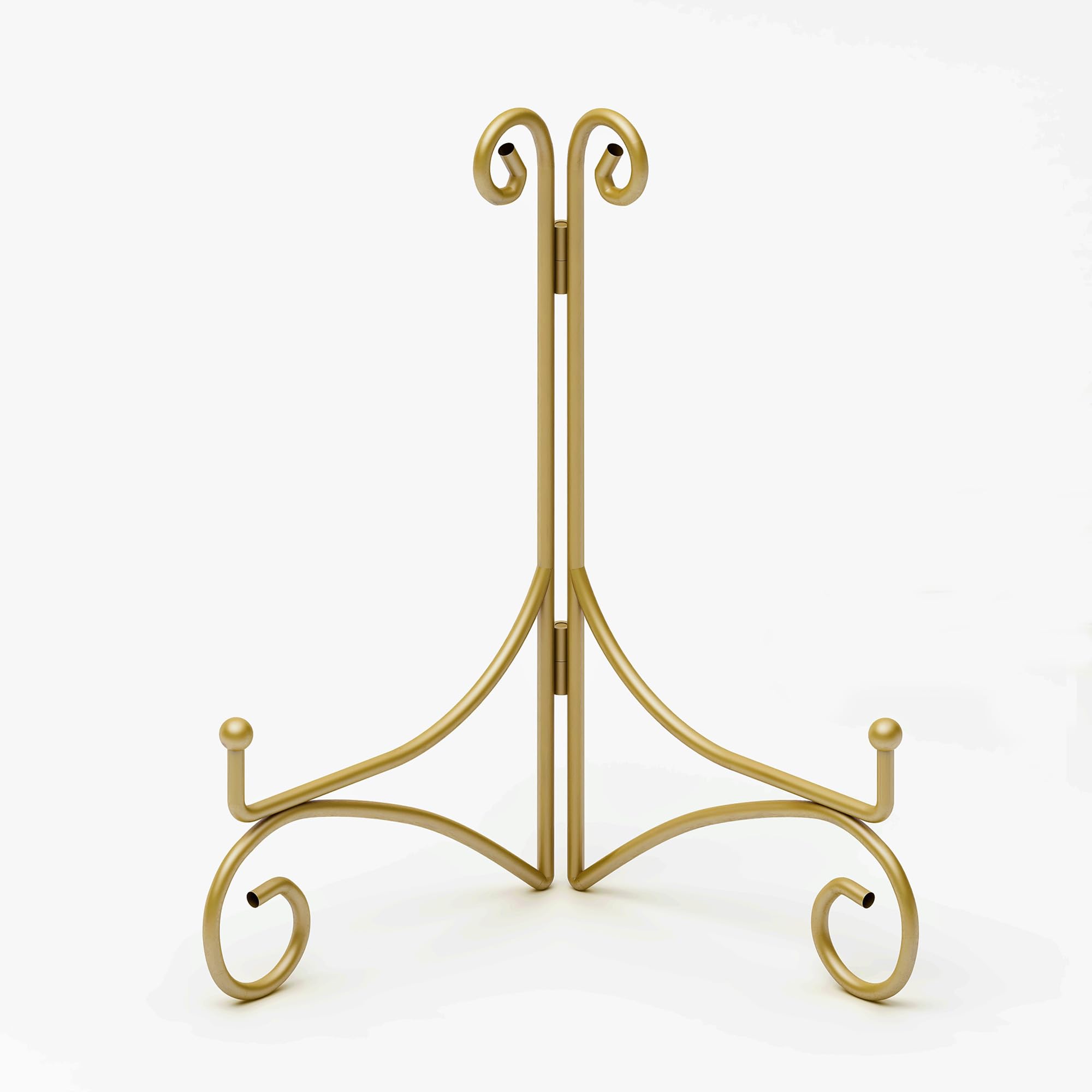 UoYeet 12 Inch Plate Stand for Display, Gold Vintage Iron Plate Easel Holder for Picture Farme, Photo, Coolbook, Card, Platter, Decorative Plate, 1-Pack