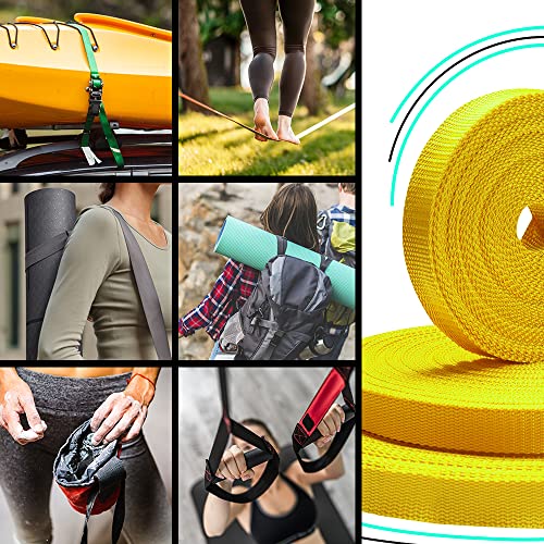 Image of TECEUM 3 /4 inch & 5 /8 inch & 1 inch & 1.5 inch & 2 inch Webbing - 10 25 50 Yards - 40+ Colors - Heavy Duty 1 Inch 1.5 Inch 2 Inch Backpack Straps - Webbing for Outdoors Indoors Crafting DIY