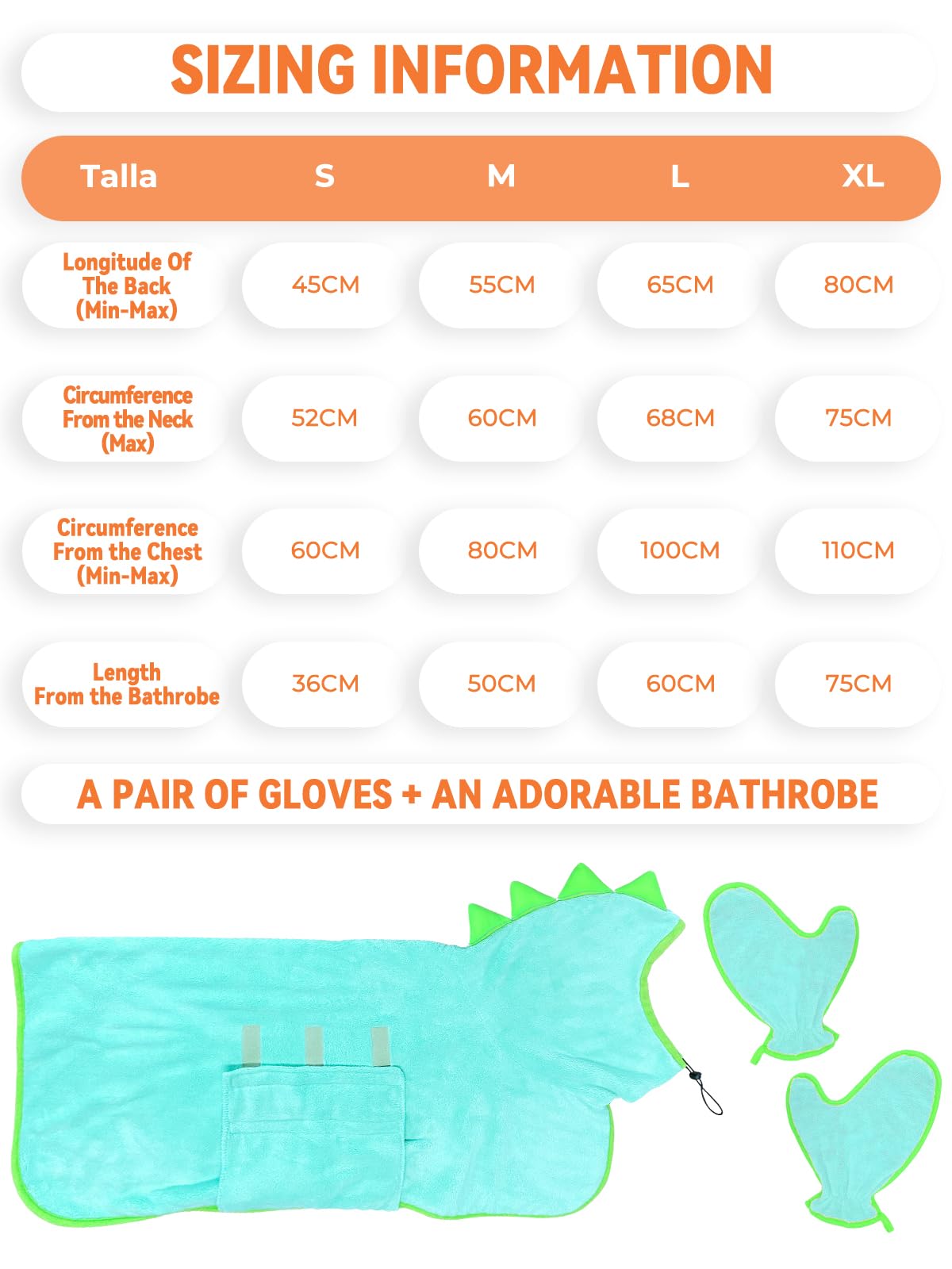 JOLOVE Dog Drying Coat Super Absorbent Dog Towels for Drying Dogs for After Bath Soft Pet Robe Towel Adjustable Pets Bathrobe for Bath Swim - Image 4