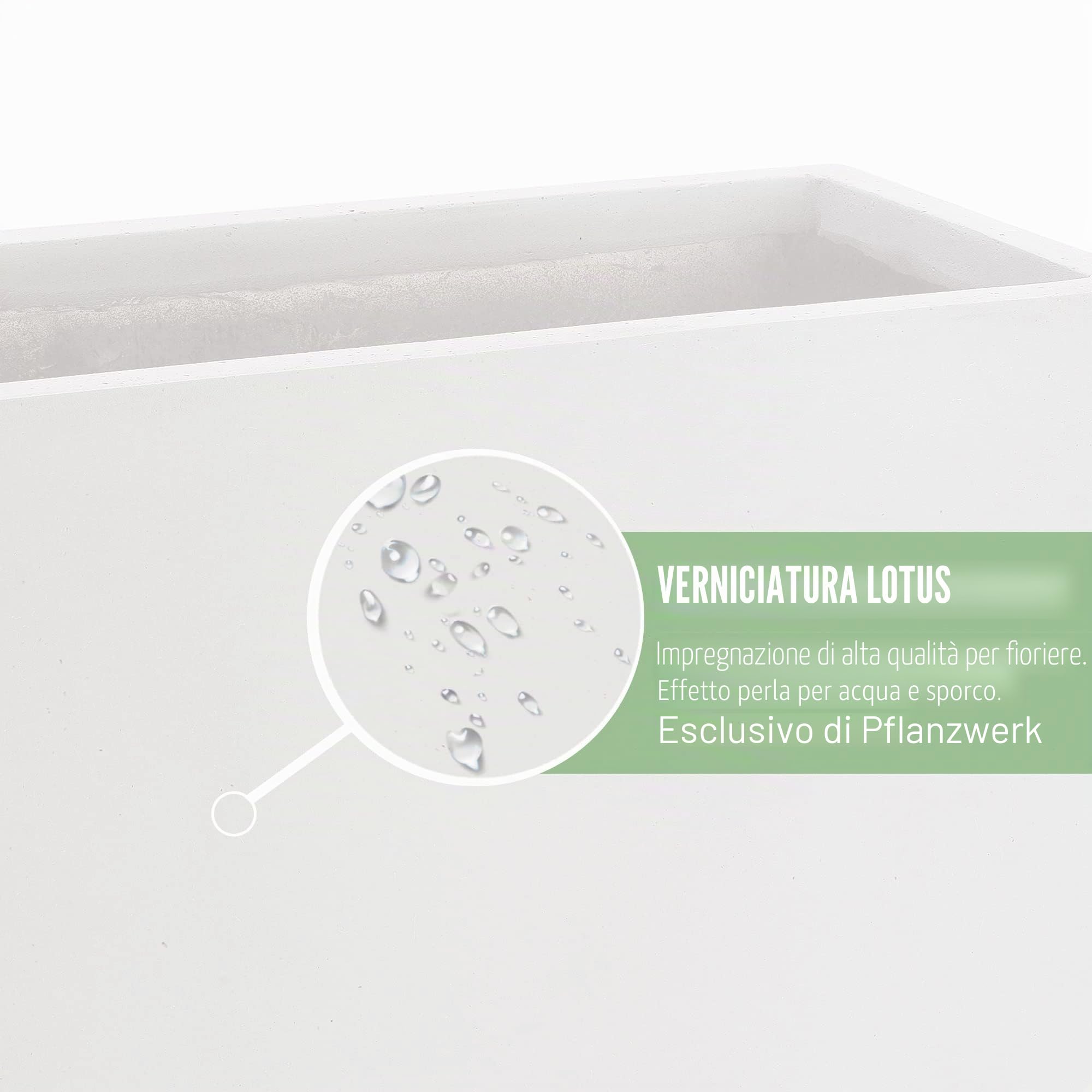 Pflanzwerk® Fioriera Vaso da Fiori Conic 70x33x33cm Bianco *Resistente al Gelo* *Europea di qualità* *Protezione UV*