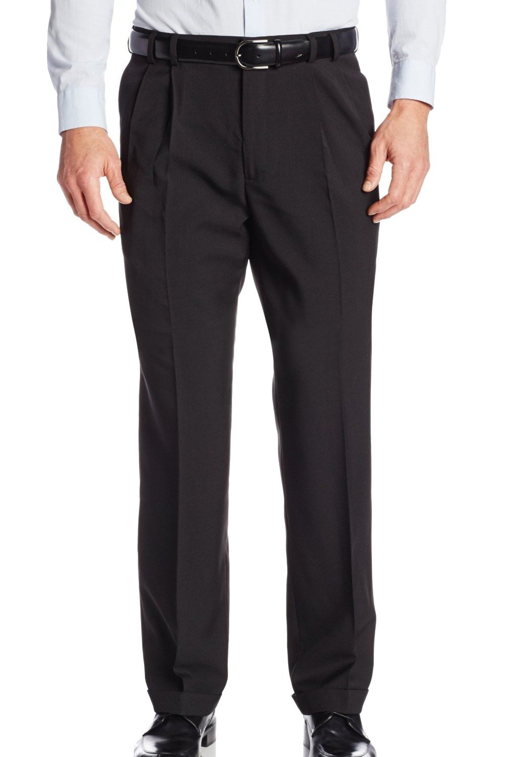 Van Heusen Men's Big and Tall Stretch Traveler Cuffed Crosshatch Pleated Pant
