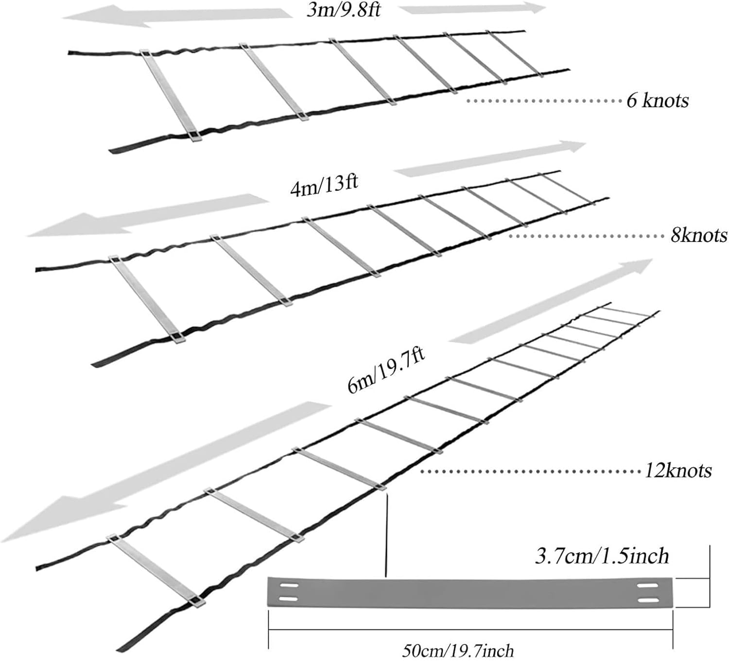 Agility Ladder Flexibility Fitness Jumping Ladder Footwork Sport, for Personal Training