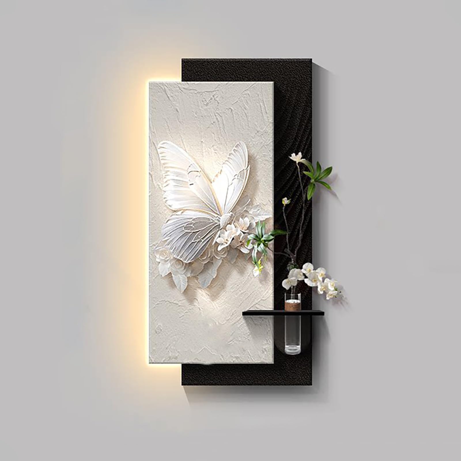 Décoration murale 3D LED grès 70x140 cm pour salon moderne - 8