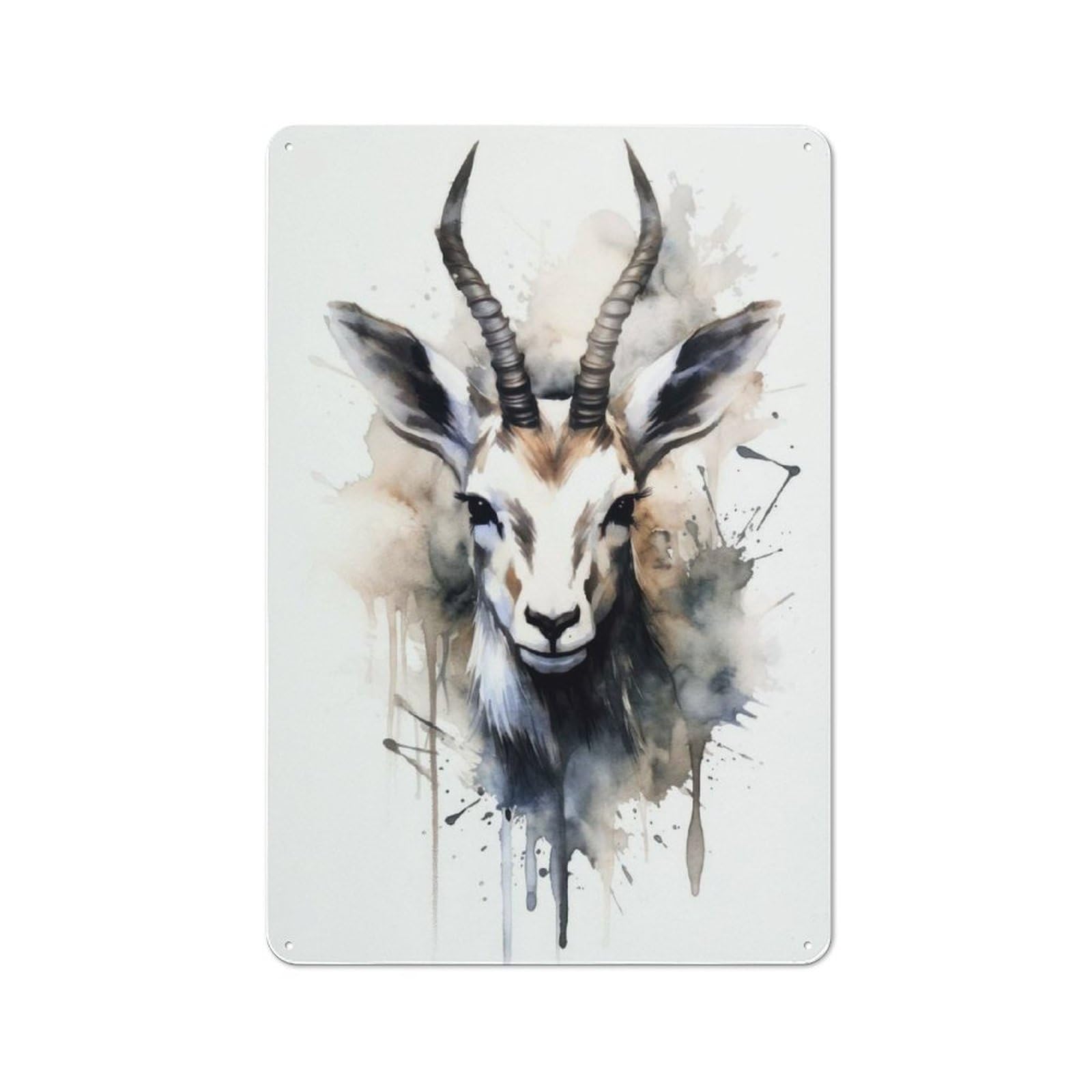 Junmoney Gazelle Beauty Black Ink Vintage Tin Sign 30X20cm For Garden Room Or Summerhouse, For A Newly Organised Room And Metal Sign Display