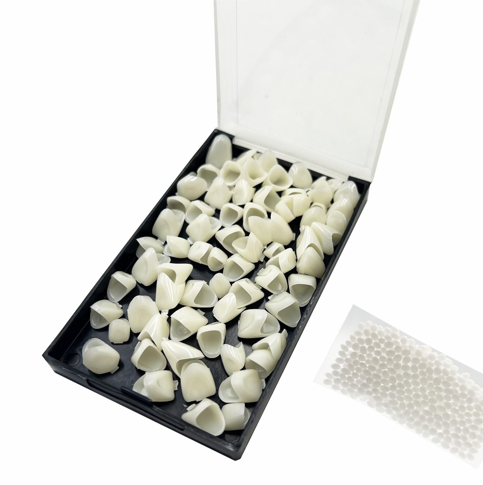 1 boîte de réparation de fausses dents couronne dentaire, facettes antérieures, faux couronne de dents avec perles thermiques pour fixation ou bricolage