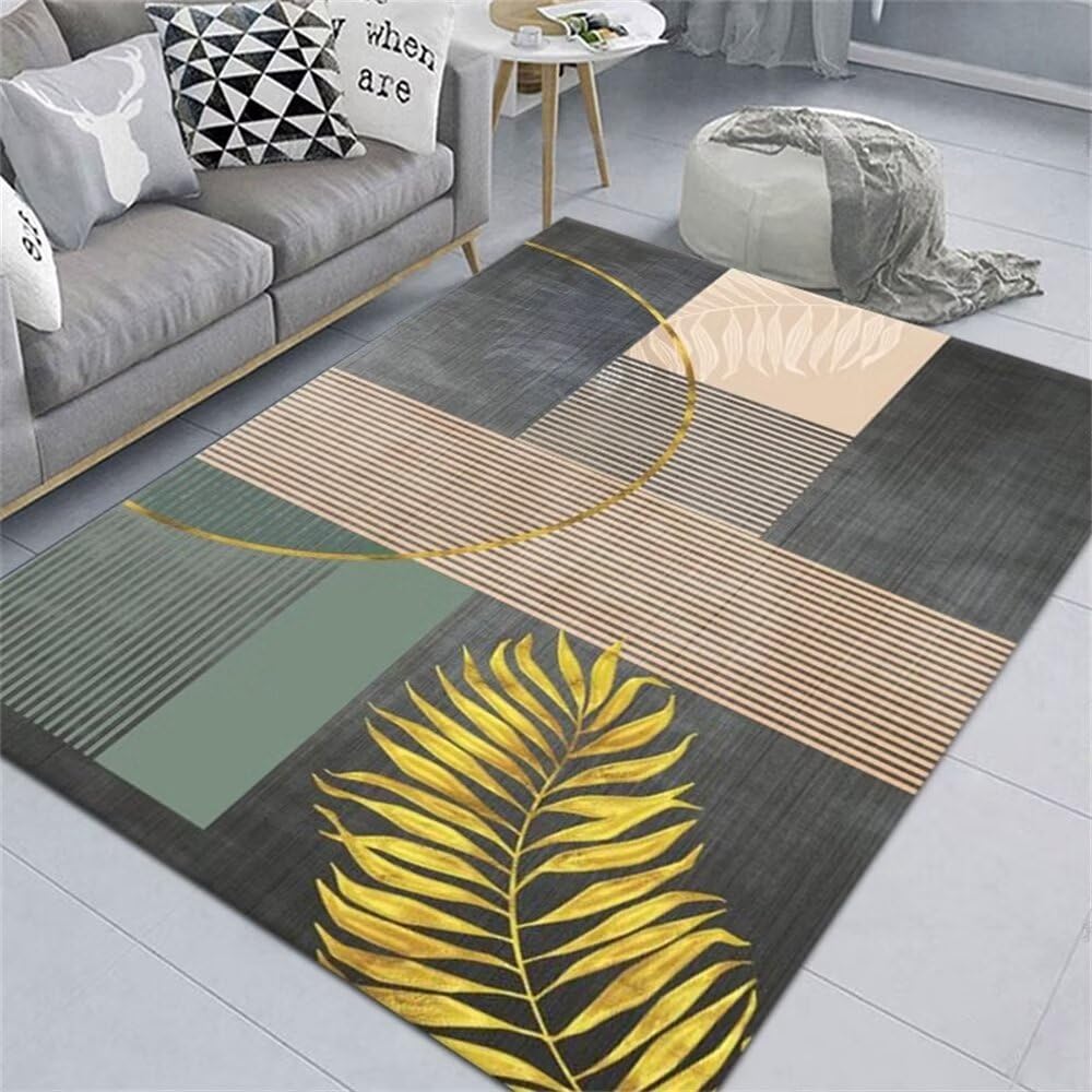 Tapis salon pas cher gris foncé 80x120cm au design minimaliste moderne