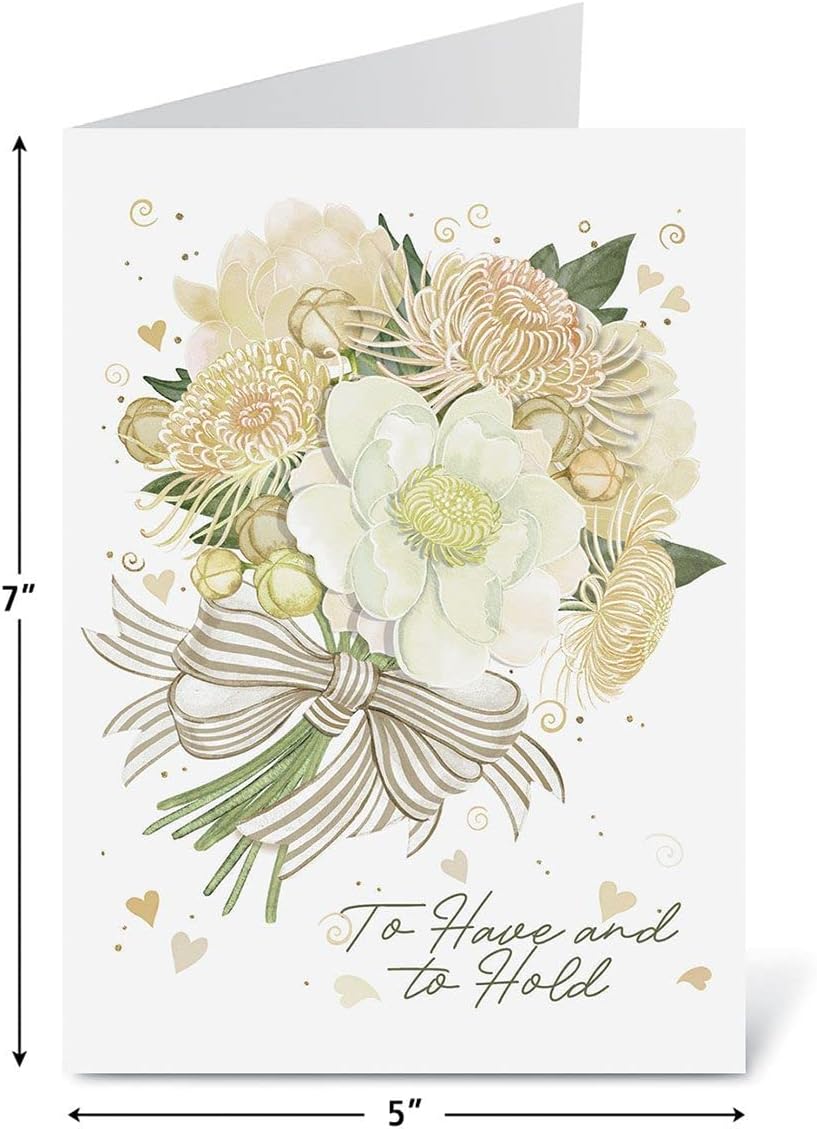 Current Wedding Stripes Congratulations Bride & Groom Greeting Cards by Nicoll Tamarin - Set of 8 (4 Designs), Large 5" x 7", Sentiments Inside, includes White Envelope - Image 5