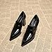 Spring 2025 New Pointed Toe Pumps High Heels Elegant Simple Fashion Women Shoes Black Lace Up Brogue British High Heel Chunky Heel Pumps Shoes 7912-1 (Black, Adult, Women's, 7, Digital, US Shoe System, Medium(Medium))