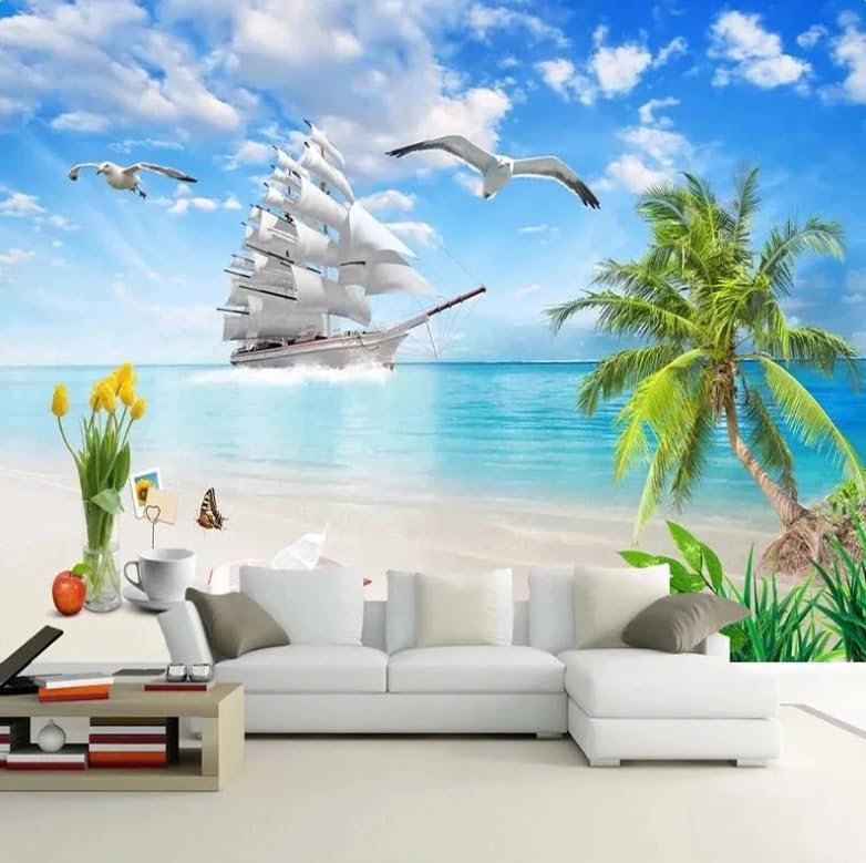 Papier peint paysage de bord de mer 3D haute définition 150cm