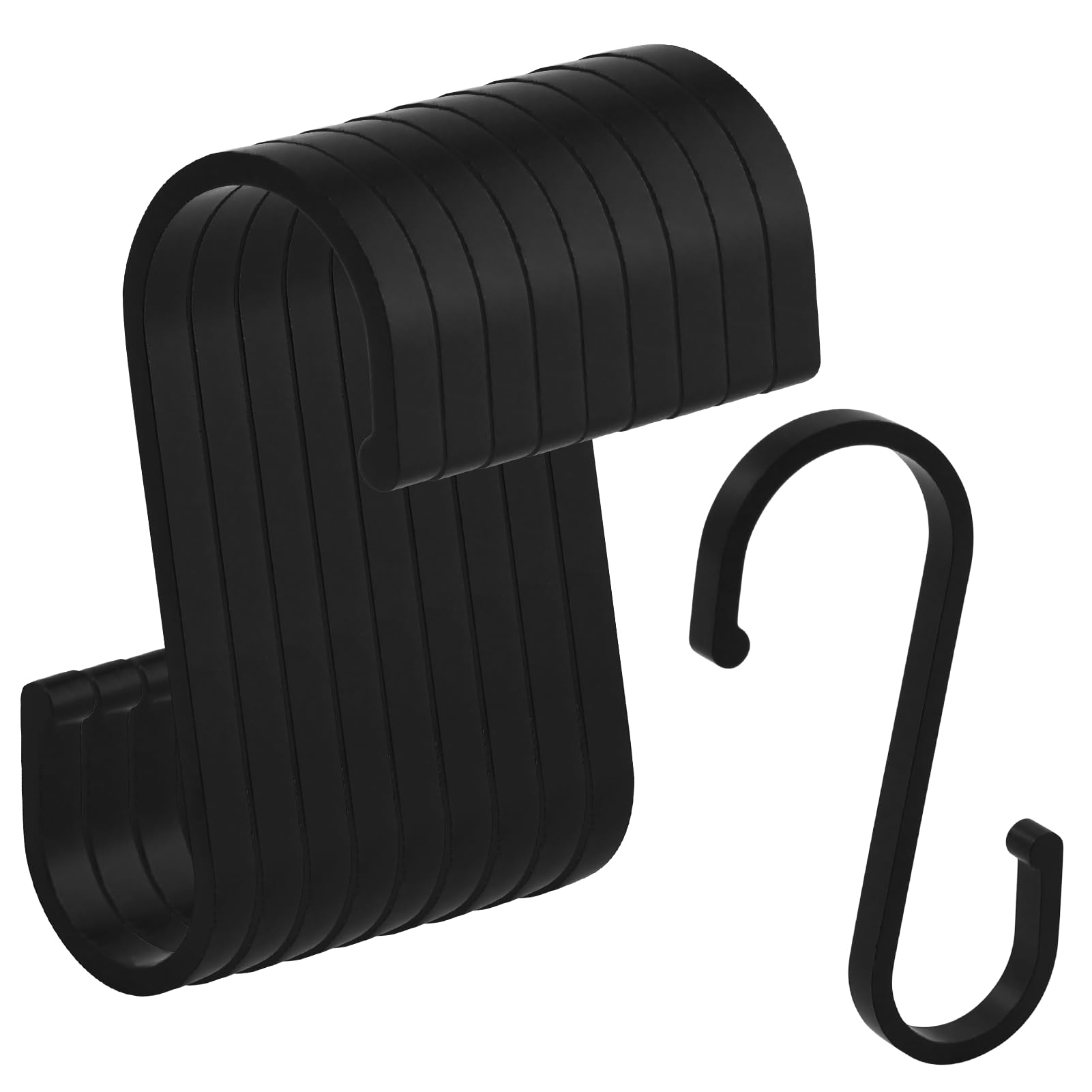 16 ganci in alluminio da appendere, ganci a forma di S, ganci per testa grandi e piccoli, ganci inossidabili per cucina, bagno, camera da letto, ufficio (nero)