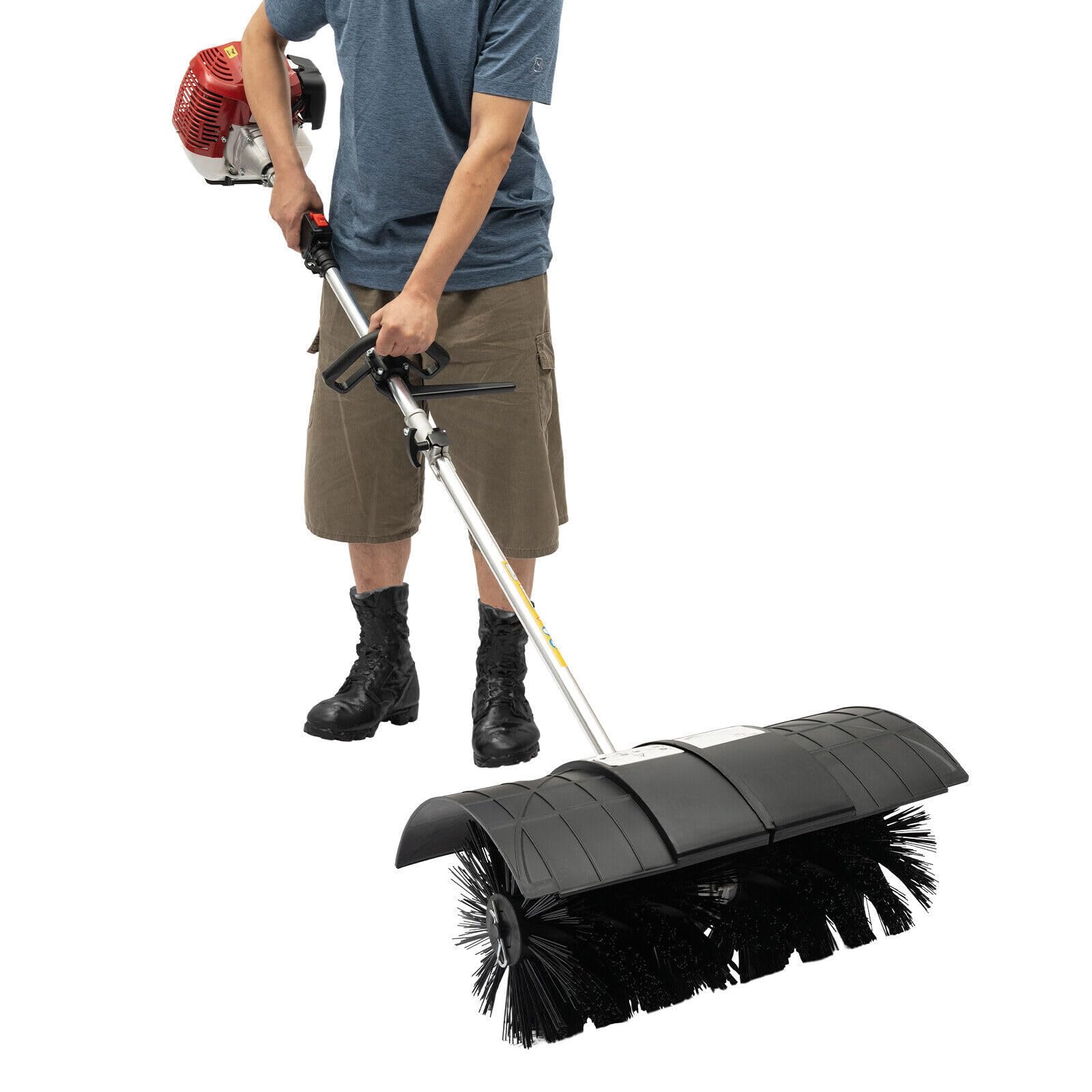 Gosangom 2 Stroke 52CC Handheld Snow Sweeper, Gas Powered Push Broom, Portable, Black