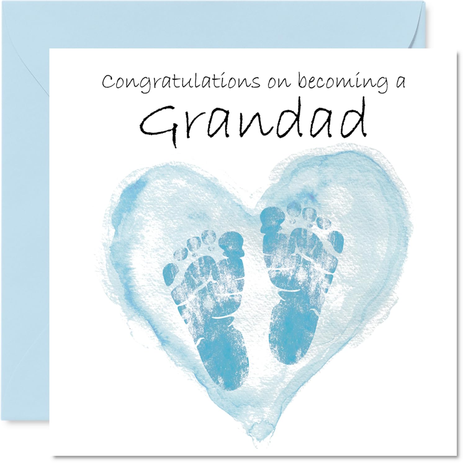 New Baby Boy Card for Grandad - Congrats Becoming - Well Done Congratulations Card for New Grandad, 145mm Welcome To The World Greeting Cards