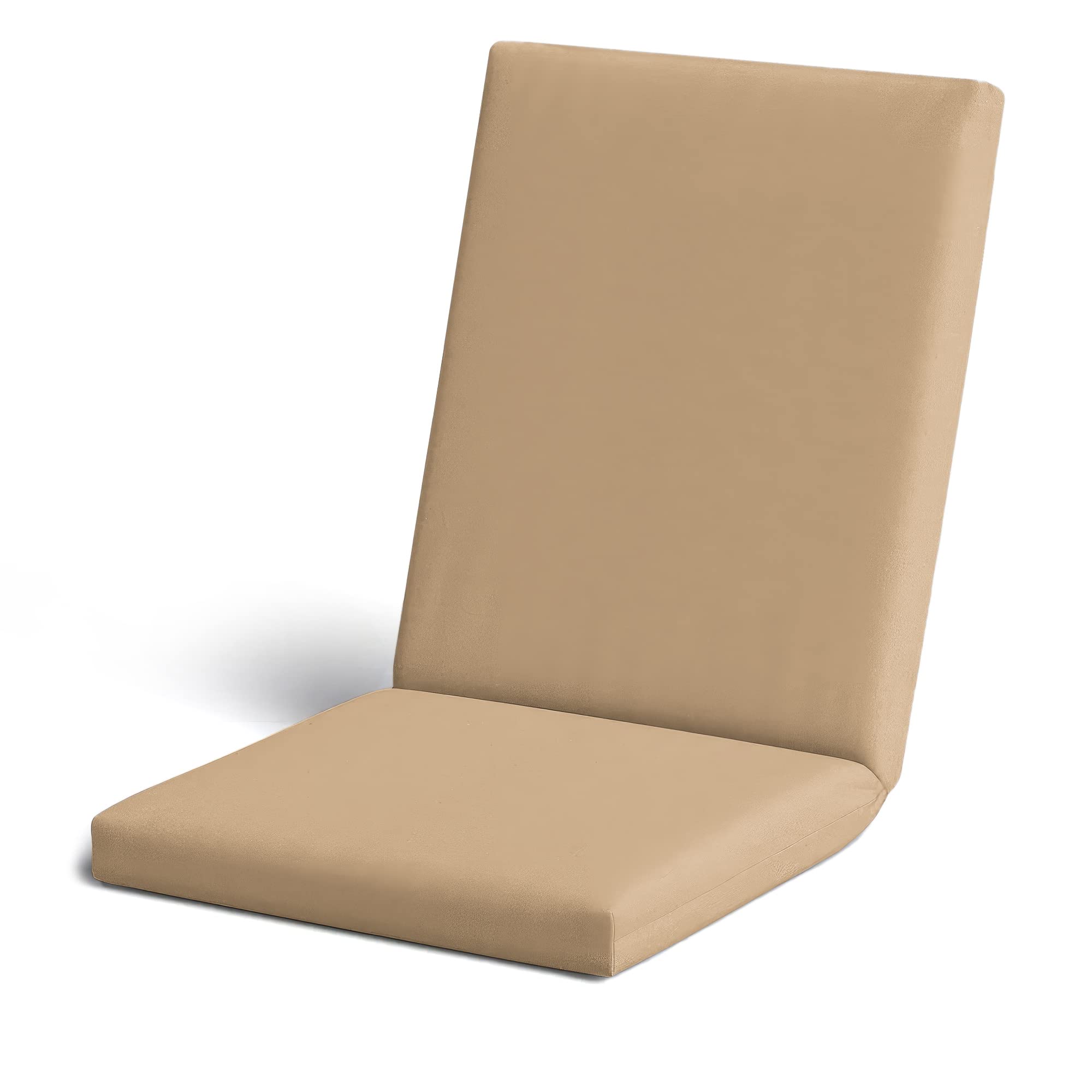 Waterproof High Back Chair Cushion for Garden Chairs, Indoors/Outdoors Patio Seat Pad | Water-Resistant Material | Soft, Durable, and Comfy | Lightweight, Foldable, Easy to Clean (Sand)