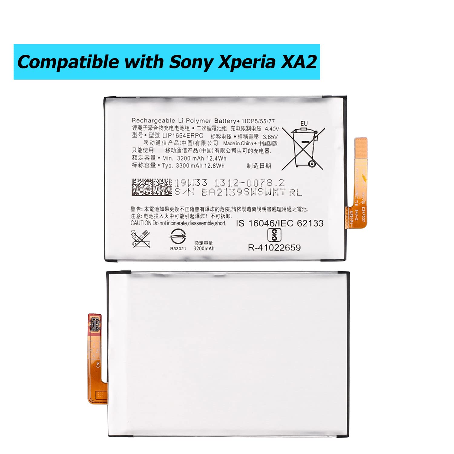 TECHTEK Batería 3200mAh Compatible Con [Sony] Para H3113, Para H3311