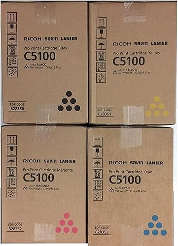 Juego de tóner original RICOH C5100 CMYK, 1 color cada uno, 828350, 828351, 828352, 828353