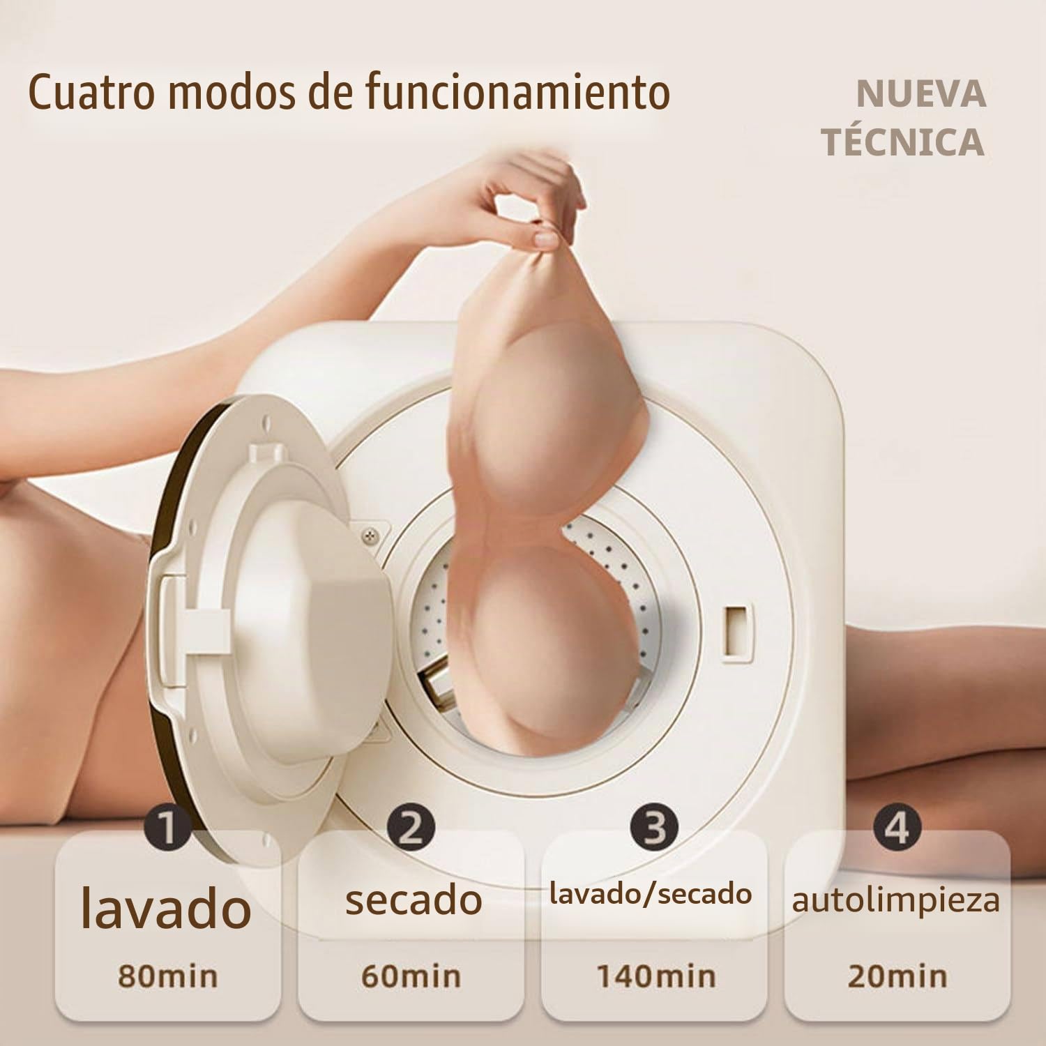 Lavadora Portátil - Lavadora Portátil Totalmente Automática con Función De Autolimpieza De Tambor - Mini Lavadora De Calcetines De 3,5 L - Secadora De Ropa Pequeña De Pared Wallhanging