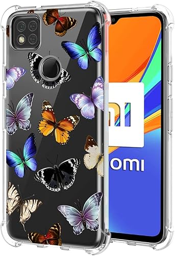 Funda de teléfono para Xiaomi Redmi 9CRedmi 10ARedmi 9 ActivPoco C3Poco C31 para niñas y mujeres, funda protectora transparente de TPU suave y