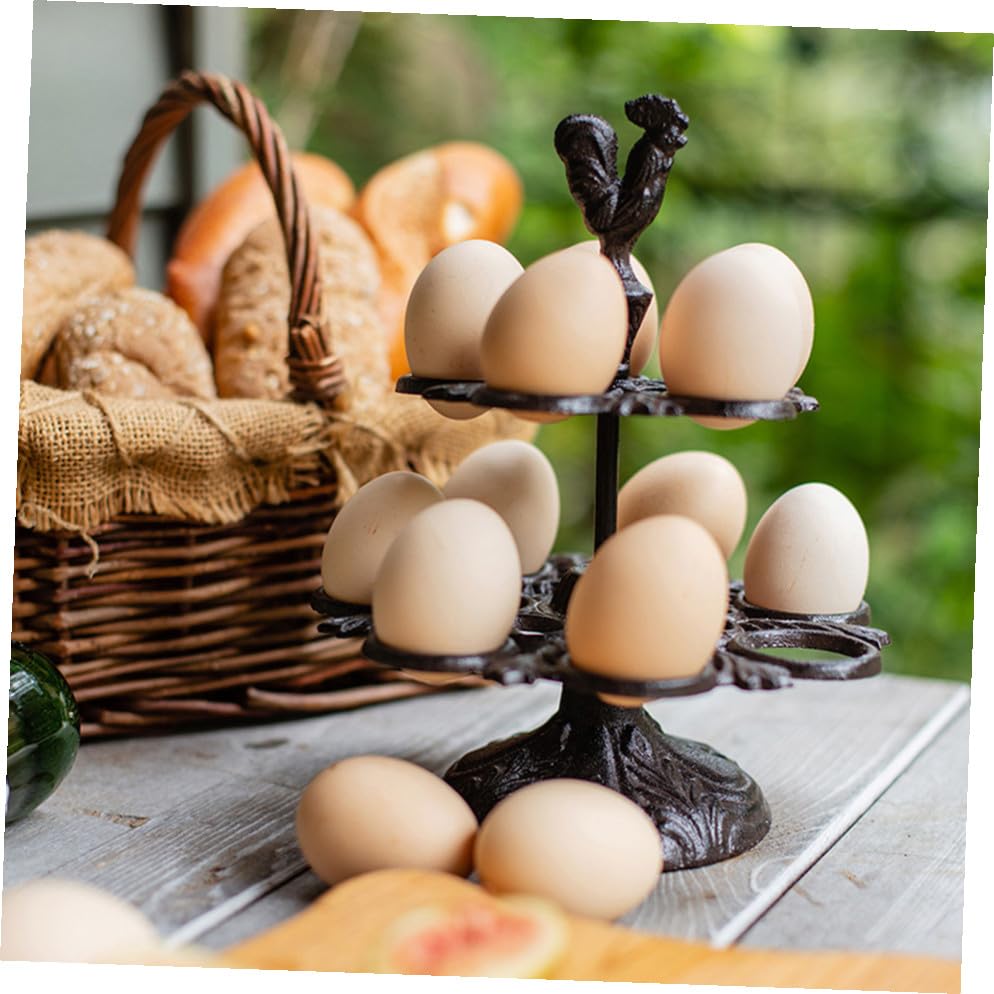 Étagère à œufs robuste double couche poule décorative pour maison - 8