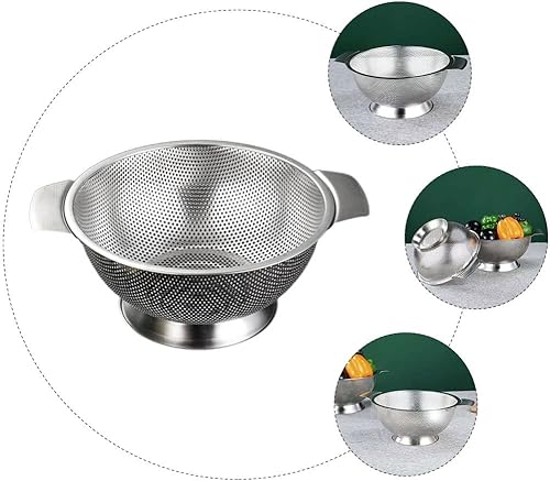 Miniatura 6 de Colander Bowl Drain Basket Wire Mesh Stainless Steel Colander 22.5cm Sieve Mesh Strainer Fruits Vegetable Noodles Pasta Washing Bowl and Strainer