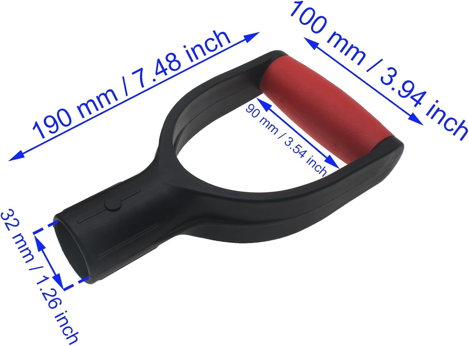 2 PCS D Shaped Grip 32 mm / 1.26" Inner Diameter Replacement Shovel Handle Plastic Garden Accessories for Garden Shovel and Camp Shovel image 2