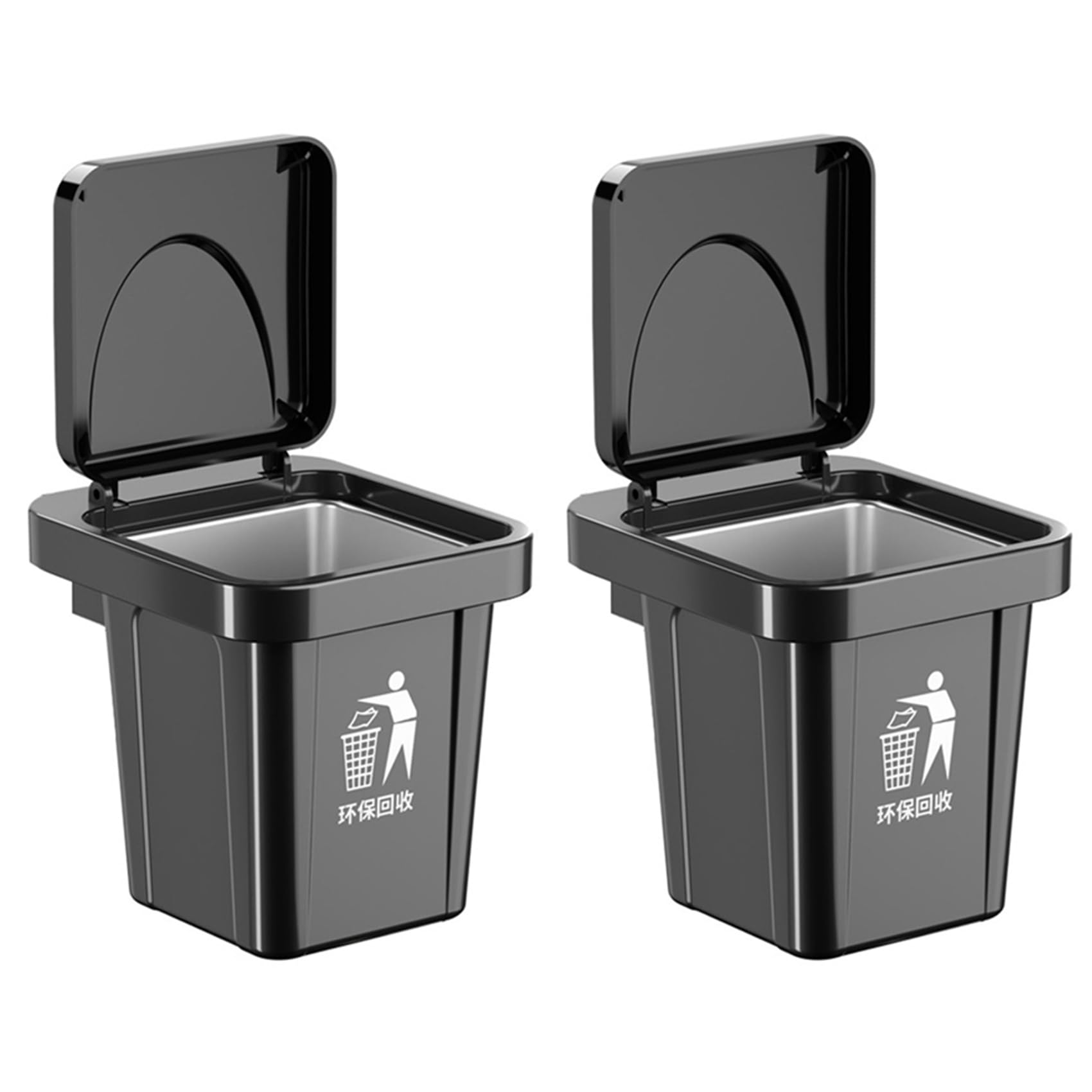 Vjsujehgy 2X Stainless Steel Wall-Hanging Ashtray with Lid Trash Can-Shaped Bathroom Living Room Fly Ash-Proof Punch-Free A