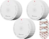 Heiman Smoke Detector, 10-Year Battery Operated Smoke Alarms, Photoelectric Fire Detectors for Home, UL 217 10th Ed. Certified, Portable Small Compact, Test Silence Button, RV, Travel, 3 Pack