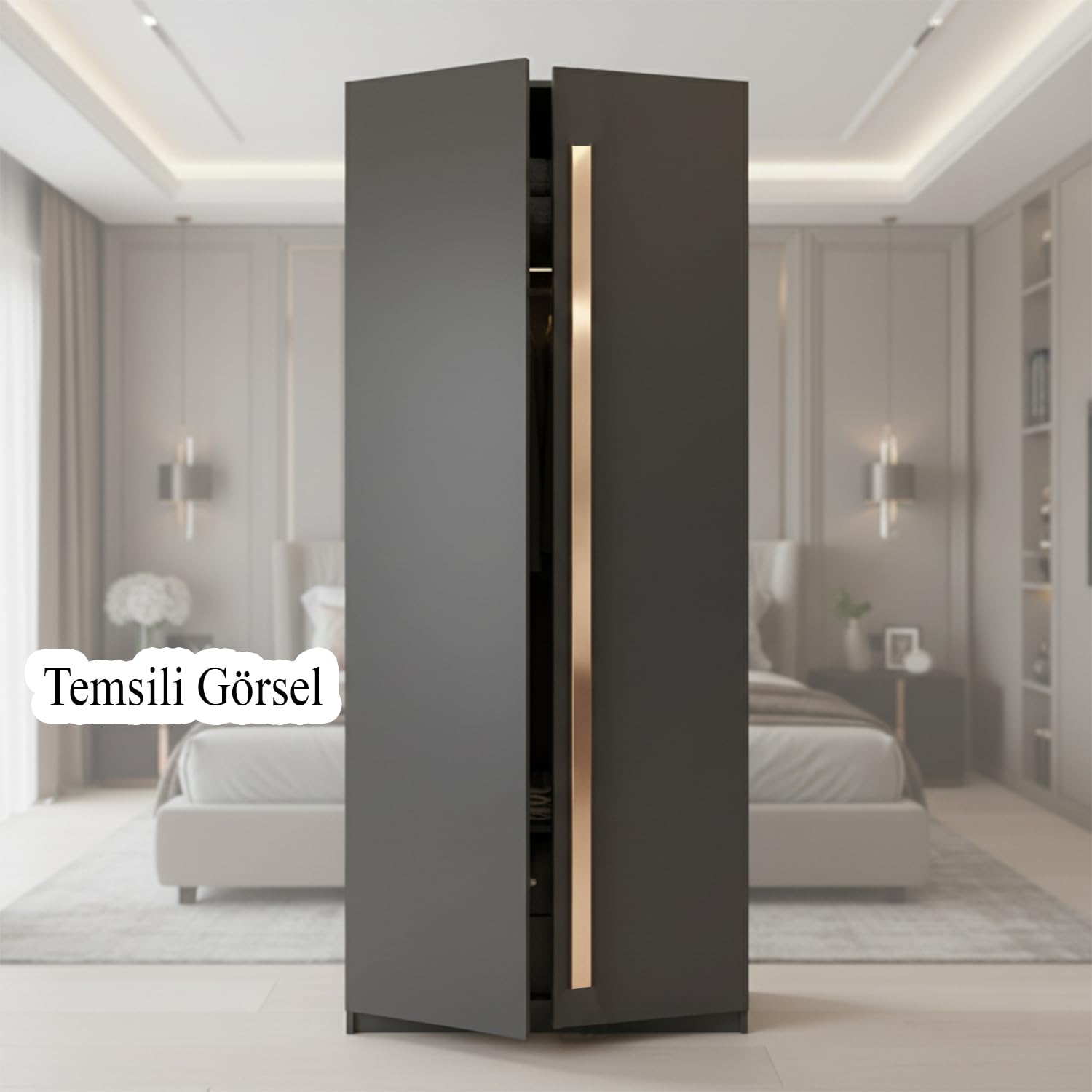 Lada Bronz Renk Metal 800 mm 80 cm Uzun Mobilya Çekmece Dolap Kulpları Mutfak Dolabı Kapak Kulbu