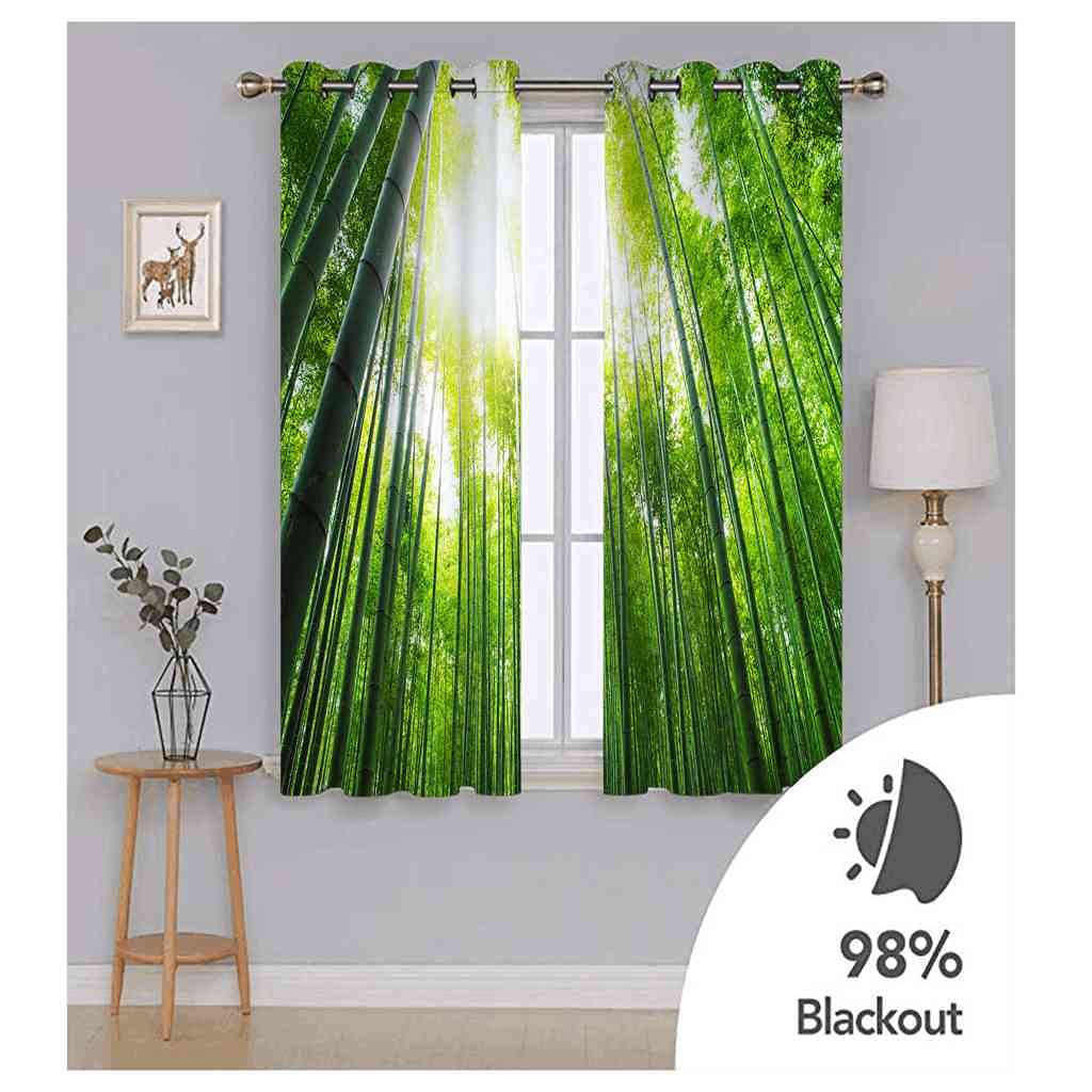 Tenda Oscurante MTBDDyyds 300x280 Cm Con Occhielli – Motivo Bambù Piante, Isolante Termico, Per Camera Letto, Soggiorno E Cameretta, Moderna - 2