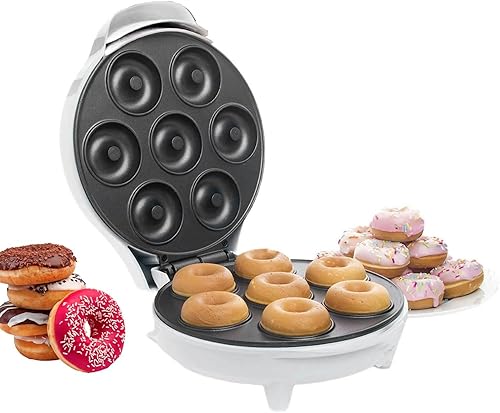 ifeeverkeep Mini Donut Maker- Donut Maker Machine for Home -7 Small Donut Maker,Electric Non-Stick Surface Makes for kids donut maker, Makes