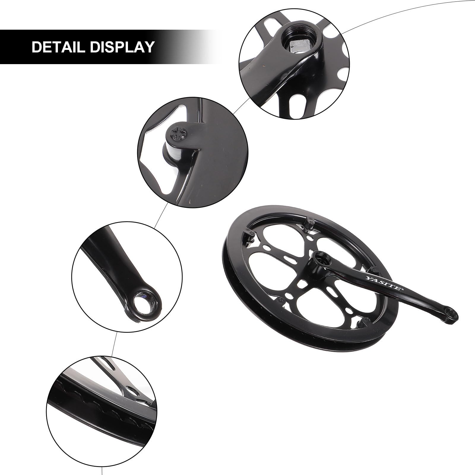 Set Guarnitura Per Bici A Corona Singola 52T – Braccio 170 Mm In Ferro E Alluminio, Compatibile Con Mountain Bike E Bici Pieghevoli