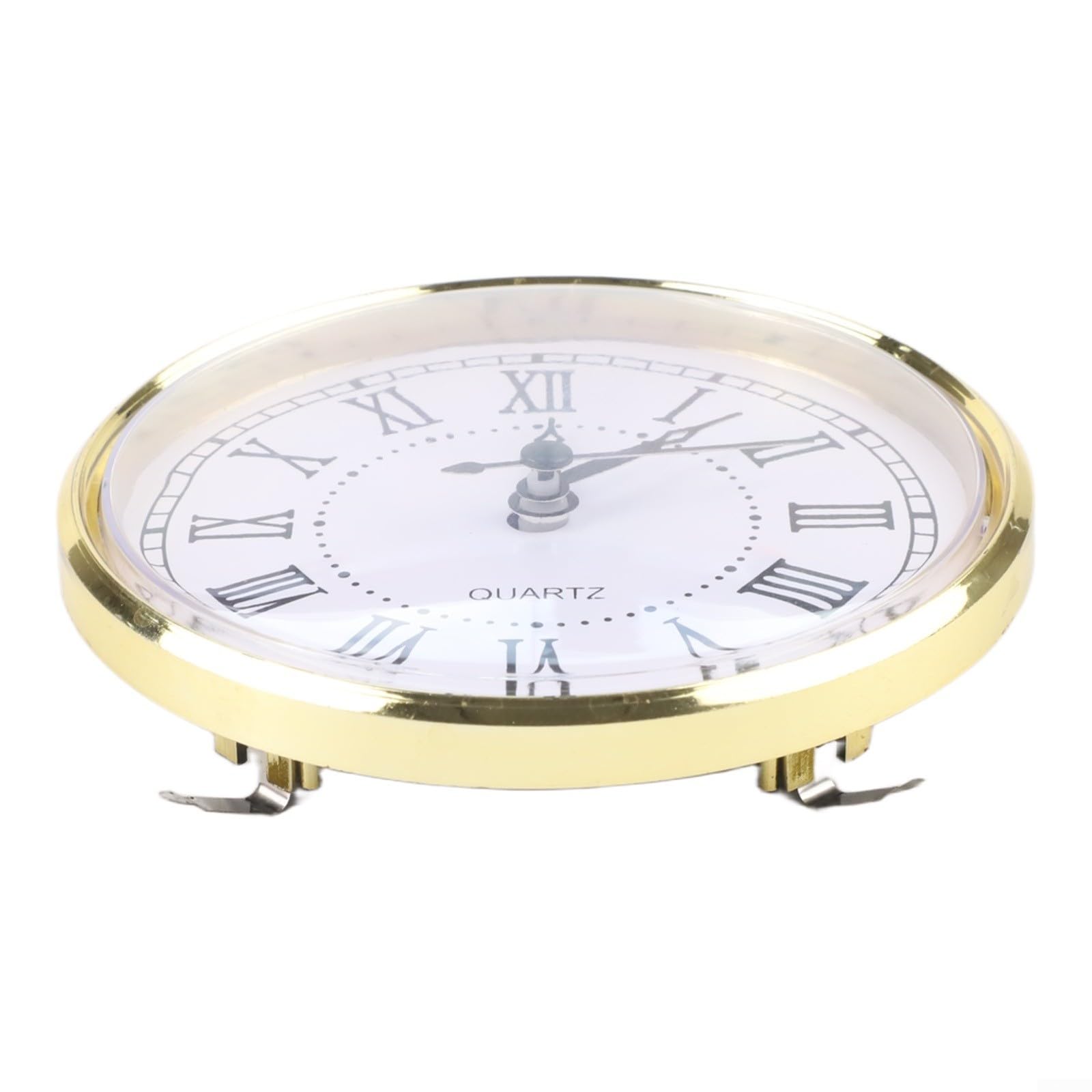Goldener 110 mm Quarzuhr-Einsatz, eleganter Kunststoff für Zifferblatt für Heimdekoration, Handwerk, einfache Installation, Wand-Ersatzteil (mit Kartenwinkel)