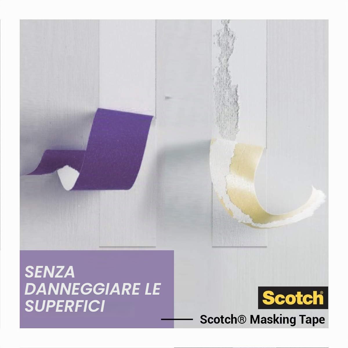Scotch - Nastro coprente per superfici sensibili, 36 mm x 41 m, linee di colore super nitide per pittura sensibile all'interno, carta realizzata da fonti controllate PEFC