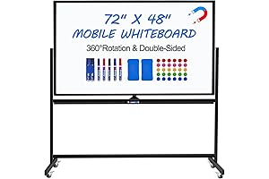 Double-Sided Mobile fyheart Whiteboard with Rolling Stand