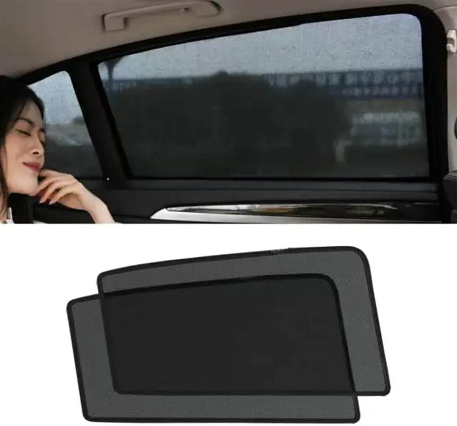 Car Side Window Sun Shades Fit for Cadillac CT5 2020-2026,Breathable Mesh Car Curtains Protection Heat and UV & Privacy for Baby Sleeping Camping,2Pcs-Rear Window