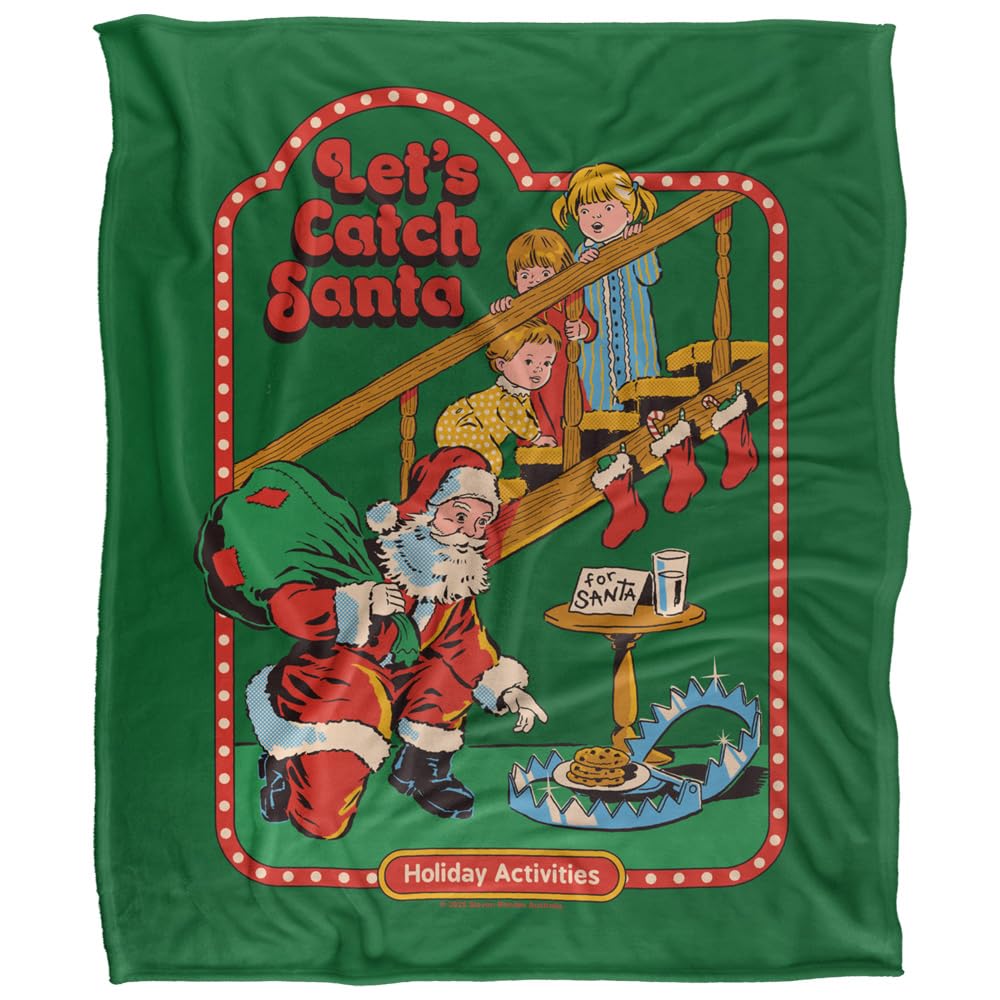 Idée cadeau originale : grand plaid doux Steven Rhodes Let's Catch Santa 152x127