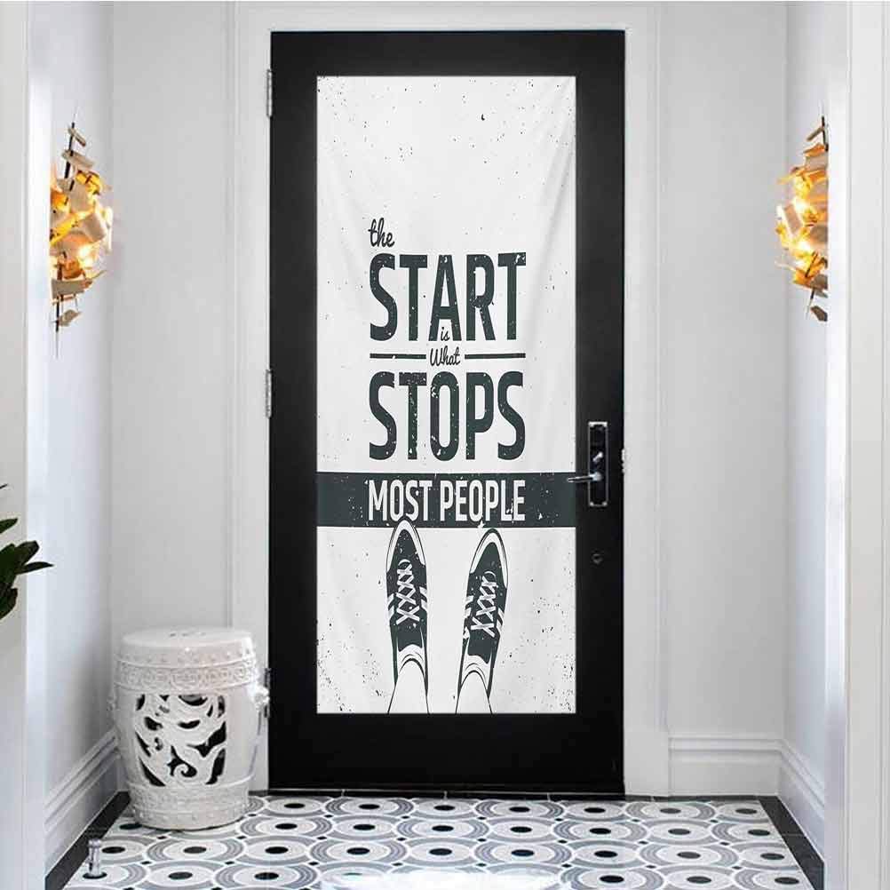 3D Door Stickers Mural Wallpaper PVC Art Sticker, Quote