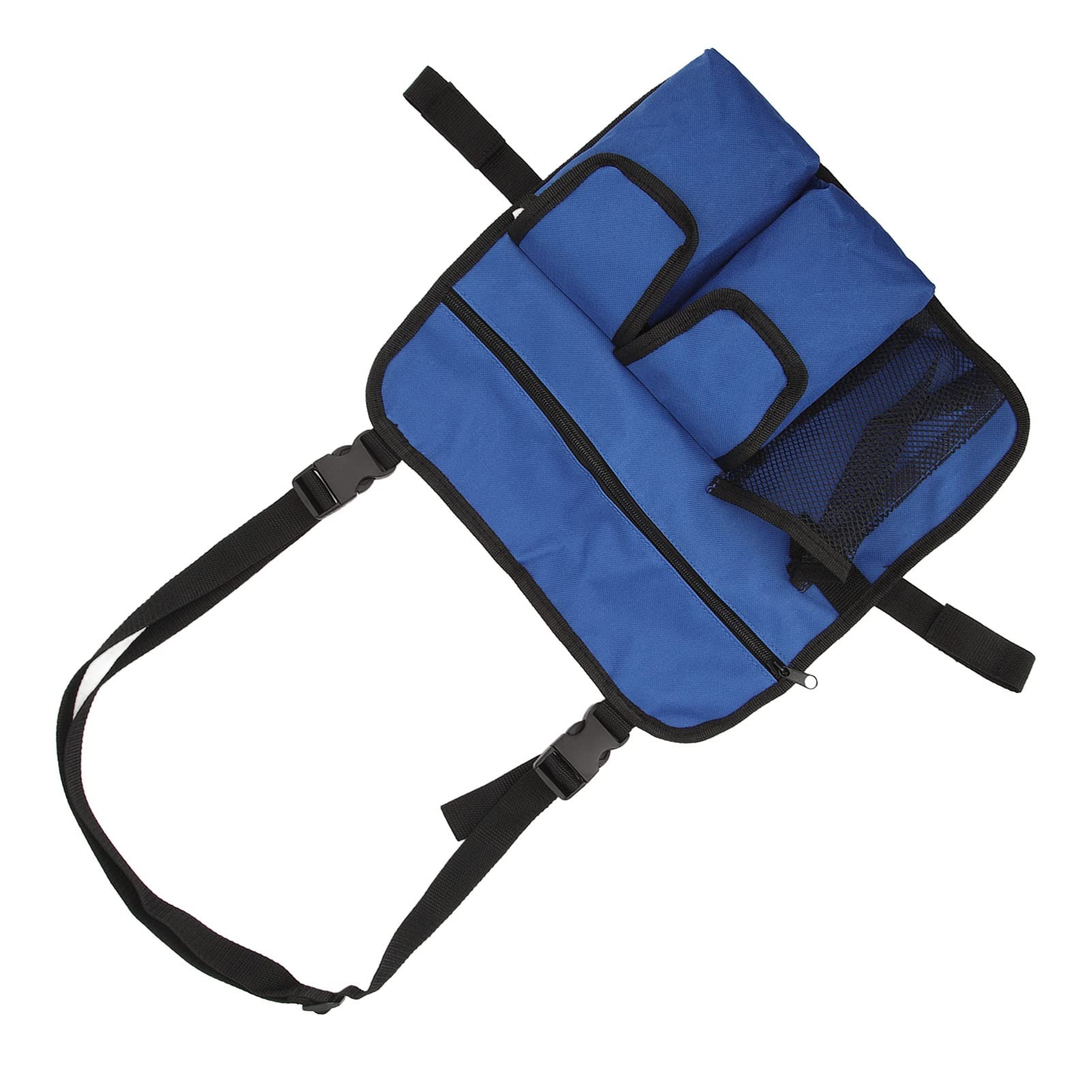 Bolsa colgante para silla de camping, tela Oxford 600D, bolsa para reposabrazos para silla de playa, organizador multifuncional para silla de pesca de camping al aire (azul)