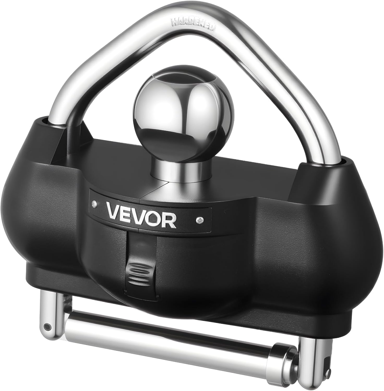 VEVOR Trailer Hitch Lock, Fits for 1-7/8 in, 2 in, 2-5/16 in Couplers, Heavy-Duty Anti-Theft Trailer Ball Lock with 3 Keys, Prying-Resistant, Adjustable Height Design for RVs, Boats, Trailers, Black