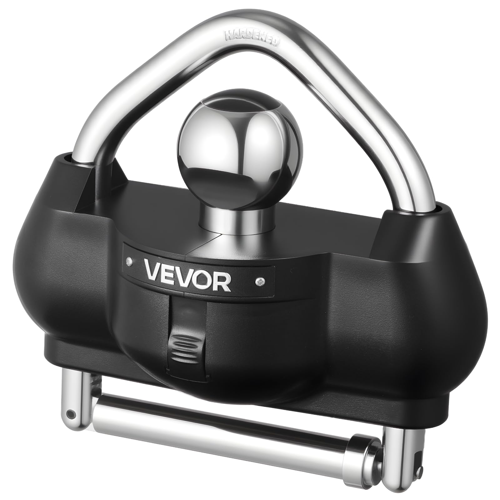 VEVOR Trailer Hitch Lock, Fits for 1-7/8 in, 2 in, 2-5/16 in Couplers, Heavy-Duty Anti-Theft Trailer Ball Lock with 3 Keys, Prying-Resistant, Adjustable Height Design for RVs, Boats, Trailers, Black