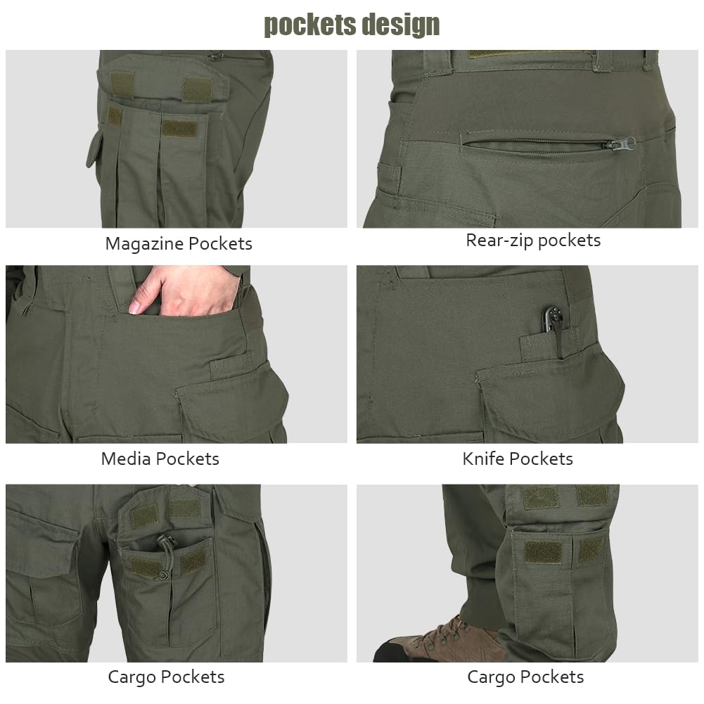 Pantaloni tattici da combattimento G3 da uomo, con ginocchiere, multitasche, militari, per attività all'aria aperta, softair e caccia