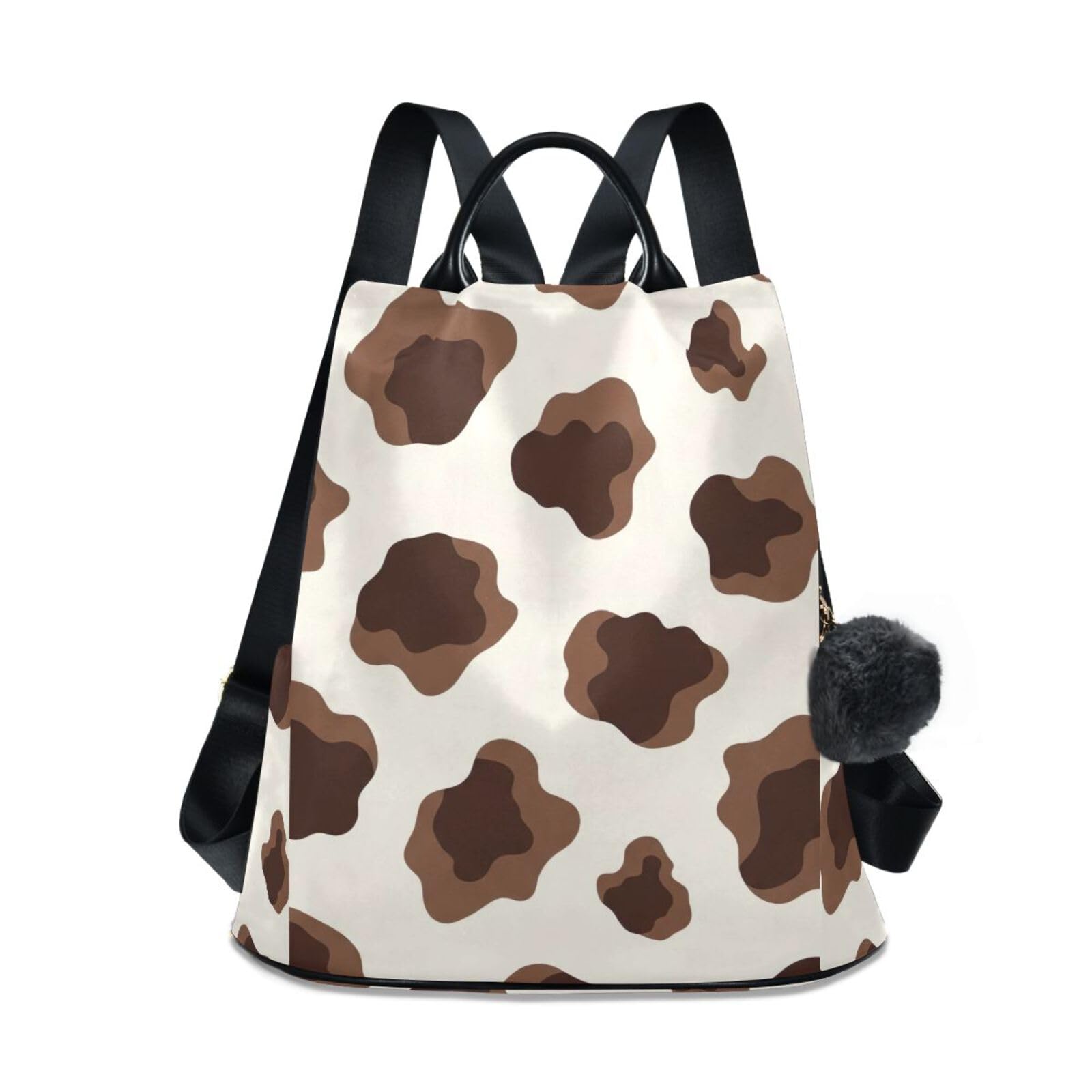 Mochila de leopardo marrón para mujer bolso de viaje urbano y antirrobo con cremallera 8