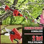 Cordless Electric Pruning Shears for Milwaukee 18V, Brushless Secateurs Scissors with 2 Gears 4mm Cutting Diameter and 6.9Ft Extension Pole, Garden Pruner for Pruning Trees Shrubs Branch (Red)