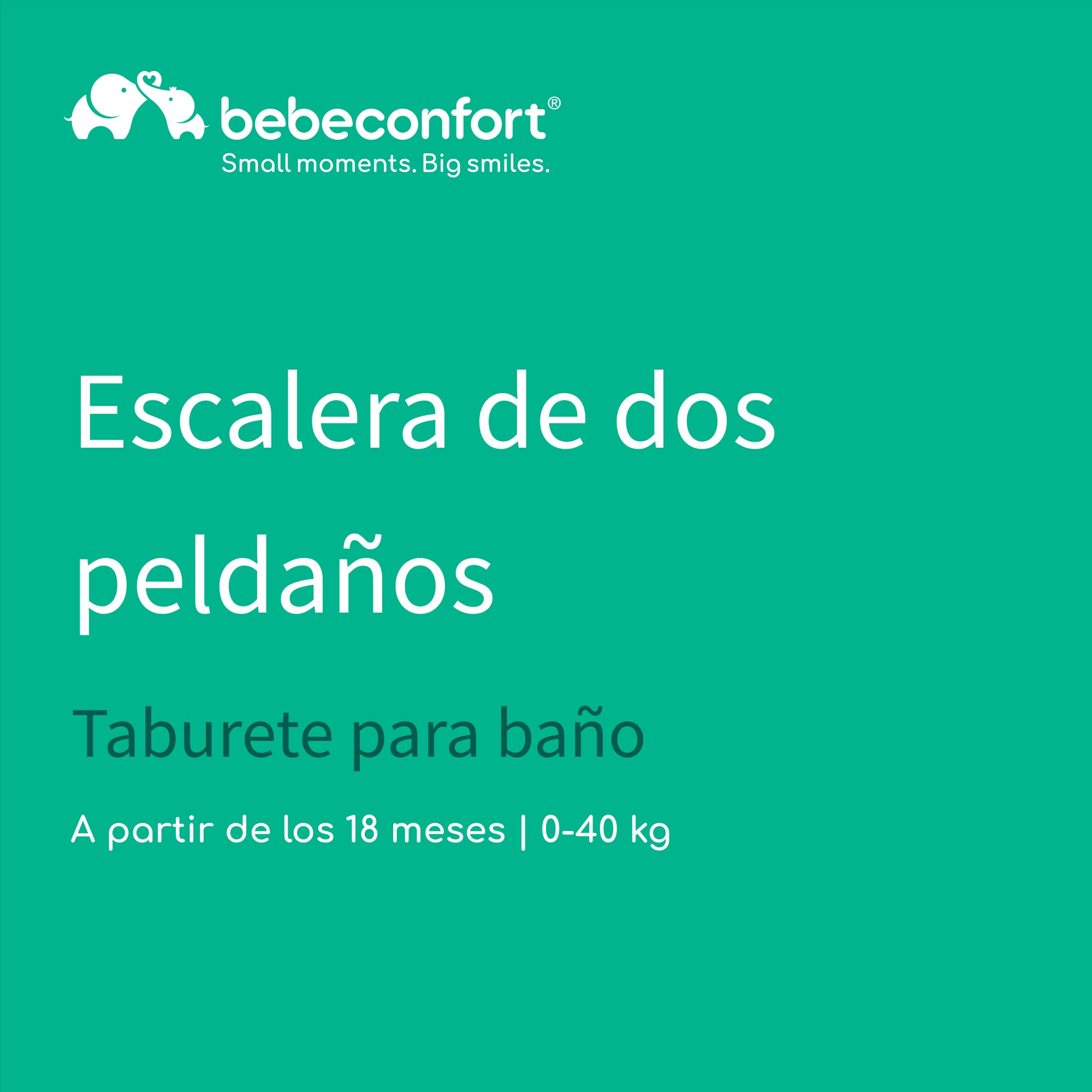 Bebeconfort Escalera de Dos peldaños, Taburete de bebé, Plataforma de baño para niños a Partir de 18 Meses, Color Blanco, Double Step Stool