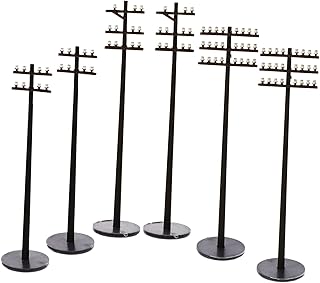 Kisangel Train Table Decor 6pcs Miniature Telephone Poles Model Railway Garden Telegraph Poles Micro Landscape Model